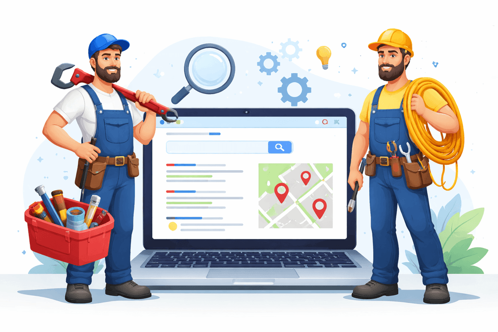 Hydraulik i elektryk przy komputerze